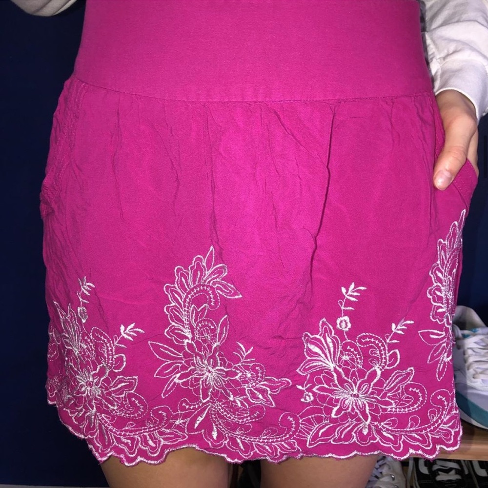 Pink Floral Skirt